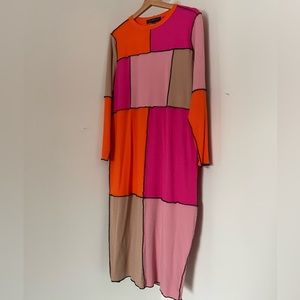 Colour-Blocked Jersey Maxi-Dress
